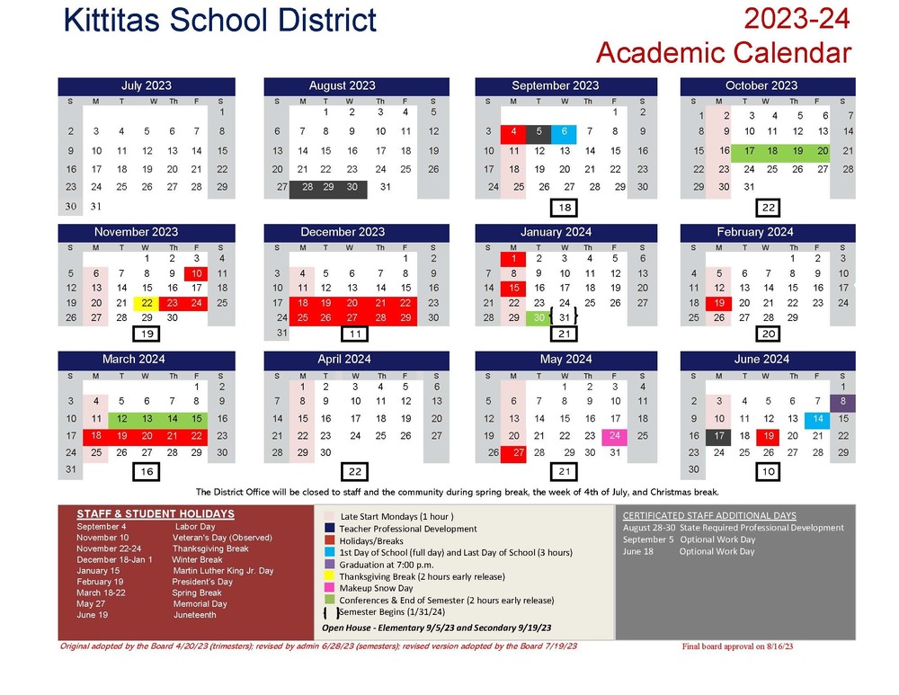 KSD 2023-24 Academic Calendar